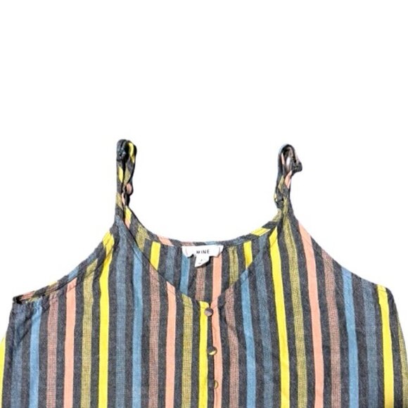 Mine Multicolor Striped Button Embelished Cami Top Women’s Size M - Picture 3 of 7